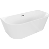 Mexen Oval Önálló álló kád fal mellé 170 x 80 cm, fehér, gun gray kefélt túlfolyóval - 52671708000-66