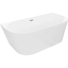 Mexen Oval Slim szabadon álló falszomszédos kád 170 x 80 cm, fehér, arany túlfolyás - 52661708000-50