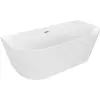 Mexen Oval szabadon álló fal melletti kád 150 x 75 cm, fehér, matt nikkel túlfolyóval - 52671507500-97