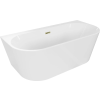 Mexen Oval+ szabadon álló-fali kád 170 x 80 cm, fehér, arany túlfolyó - 52681708000-50