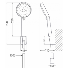 Mexen Pecos R75 kád készlet, Króm - 72713R75-00 fürdőkellék