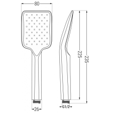 Mexen R-62 1 funkciós zuhanyfej, Fehér - 79562-20 csaptelep