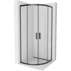 Mexen Rio félkör alakú zuhanykabin 70 x 70 cm, Átlátszó, Fekete - 863-070-070-70-00