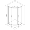Mexen Rio félkör alakú zuhanykabin 70 x 70 cm, Savmart, Króm - 863-070-070-01-30