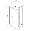 Mexen Rio négyzet alakú zuhanykabin 70 x 70 cm, Savmart, Fekete - 860-070-070-70-30