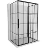 Mexen Rox-3S 3-falú zuhanykabin jobbra tolóajtóval 95 x 110 cm, fekete rácsos, fekete - 8C2-095-110-70-77-3S-P
