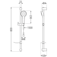 Mexen Royo DF05 kád készlet, Arany - 72203DF05-50 fürdőkellék
