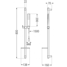 Mexen Royo DQ72 kád készlet, Fekete - 72203DQ72-70 fürdőkellék