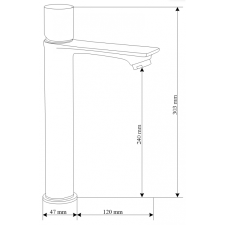 Mexen Royo One magas mosdó csaptelep, Sötétszürke - 72211-66 csaptelep