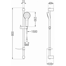 Mexen Sabre DF05 kád készlet, Króm - 72103DF05-00 fürdőkellék