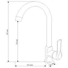 Mexen Sabre konyhai csaptelep, Fekete - 72190-70 csaptelep