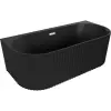 Mexen Sella szabadon álló fal melletti bordázott kád 150 x 75 cm, fekete matt, fehér túlfolyó - 52711507571-20