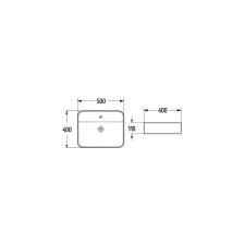 Mexen Sofia munkalapi mosdó 50 x 40 cm, Világosszürke matt- 22155061 szaniter