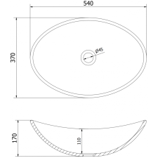 Mexen Sonia pultra szerelhető üveg mosdókagyló 54 x 37 cm, Fekete - 24145470 szaniter