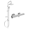 Mexen Sven fali zuhany szett fejzuhannyal és termosztatikus slim csapteleppel Kai, Króm - 77100262-00