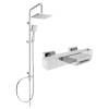 Mexen Tord kád-zuhany készlet fejzuhannyal és termosztatikus kád csapteleppel Cube, Króm - 77360200-00