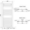 Mexen Uran fürdőszobai radiátor 1200 x 500 mm, 534 W, fekete - W105-1200-500-00-70