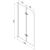 Mexen Vega 180 x 80 cm téglalap alakú kád burkolattal és 2 szárnyas kádparavánnal 100 cm, Átlátszó, Króm - 550118080X9010020100