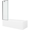 Mexen Vega téglalap alakú kád 160 x 70 cm burkolattal és 1 szárnyas paravánnal 60 cm, fekete mintázat