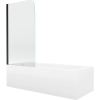Mexen Vega téglalap alakú kád 170 x 70 cm és burkolattal és 1 szárnyas kádparavánnal 70 cm, Átlátszó, Fekete - 550117070X9007017
