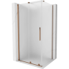 Mexen Velar 100 x 75 cm tolóajtós zuhanykabin, jégvirág, rózsaarany - 871-100-075-31-60