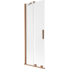 Mexen Velar 2-paneles, tolóajtós kádparaván 75 x 150 cm, zúzott, selyemfényű réz - 896-075-000-31-65