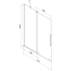 Mexen Velar 2 szárnyas kádparaván mozgatható 70 x 150 cm, Átlátszó, Fehér - 896-075-000-01-20