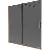Mexen Velar 2-szárnyas, toló zuhanyfal 160 x 150 cm, grafit, kefe réz - 896-160-000-41-65