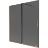 Mexen Velar 2-szárnyú, 150 x 150 cm-es toló zuhanyfal, grafit, csiszolt réz - 896-150-000-41-65