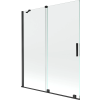Mexen Velar 2-szárnyú tolható fürdőszobai paraván 140 x 150 cm, átlátszó, fekete - 896-140-000-01-70