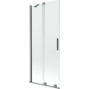 Mexen Velar 2-szárnyú toló kádparaván 80 x 150 cm, átlátszó, gunmetal - 896-080-000-01-95