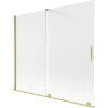 Mexen Velar 2-szárnyú tolóajtós fürdőszobai paraván 180 x 150 cm, fagyos, arany kefélt - 896-180-000-31-55