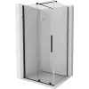 Mexen Velar 90 x 75 cm-es csúsztatható zuhanykabin, átlátszó, fekete - 871-090-075-01-70