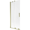 Mexen Velar kádparaván, 2 szárnyú, toló, 80 x 150 cm, zúzott üveg, arany - 896-080-000-31-50