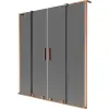 Mexen Velar L Duo dupla kádparaván 2-szárnyú toló 140 x 150 cm, grafit, kefélt réz - 896-140-003-42-65