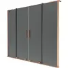 Mexen Velar L Duo kétszárnyú kádparaván, 180 x 150 cm, grafit, csiszolt réz - 896-180-003-42-65