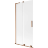 Mexen Velar L kádparaván, 2 szárnyú toló, 95 x 150 cm, fagyott, kefe réz - 896-095-003-31-65