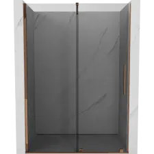 Mexen Velar tolóajtós zuhanyajtó 140 cm, grafit, rózsaarany - 871-140-000-41-60 fürdőkellék