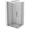 Mexen Velar tolóajtós zuhanykabin 110 x 85 cm, Átlátszó, szálcsiszolt gun gray - 871-110-085-01-66
