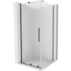 Mexen Velar tolóajtós zuhanykabin 120 x 120 cm, jégvirág mintás, gun gray kefélt - 871-120-120-31-66