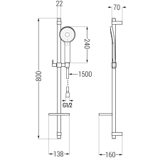 Mexen Zero DQ40 kád készlet, Fekete - 7113DQ40-70 fürdőkellék