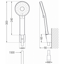 Mexen Zero R40 fürdőkád csaptelep zuhanyteleppel, Króm - 7113R40-00 csaptelep