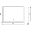 Mexen Zusa megvilágított fürdőszobai tükör 80 x 60 cm, LED 6000K, anti-pára - 9808-080-060-611-00