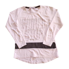  Meybiy Kids fehér feliratos lány hosszú ujjú felső (méret: 152)