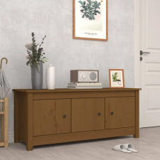  Mézbarna tömör fenyőfa cipősszekrény 110 x 38 x 45,5 cm bútor