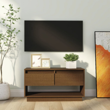  Mézbarna tömör fenyőfa TV-szekrény 74 x 34 x 40 cm bútor