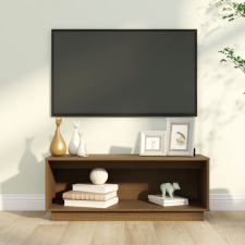  Mézbarna tömör fenyőfa TV-szekrény 90x35x35 cm bútor