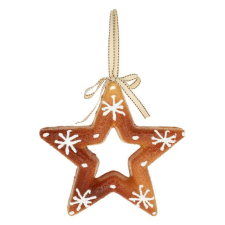  Mézeskalács csillag akasztós 21x21x2,5 cm dekorációs kellék