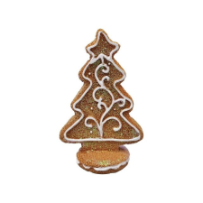  Mézeskalács fenyõfa csillaggal álló, glitteres 5,1x3x8 cm dekorációs kellék