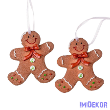 Mézeskalács figura pár akasztóval 7x8cm - Fiú karácsonyi dekoráció